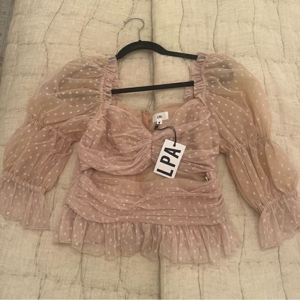Revolve LPA Dolores Top in Nude - Picture 2 of 5
